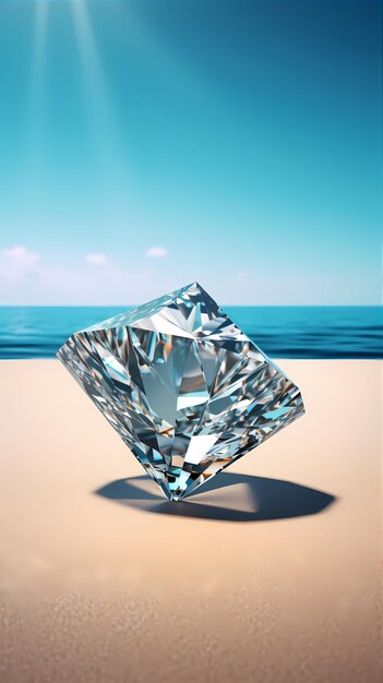 Diamant sur la plage diamant propre