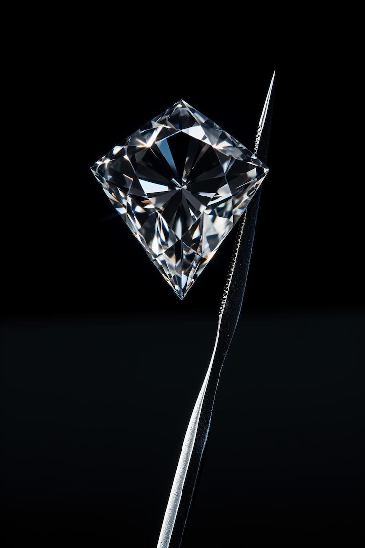 Photo un diamant qui est sur une corde avec un fond noir