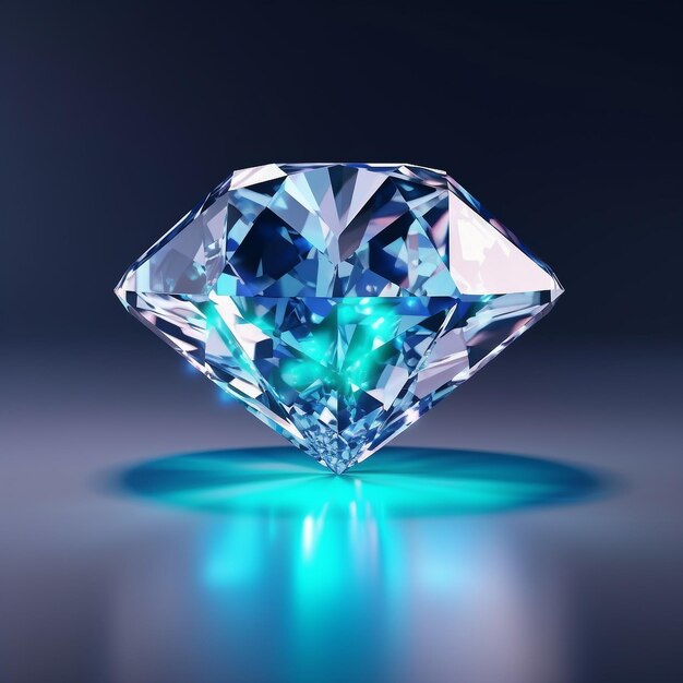 Un diamant rare avec une foudre bleue