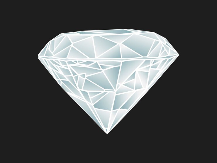 Photo un diamant réaliste pas de filet de dégradé sur fond noir