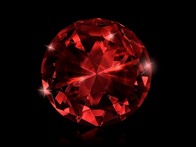 Diamant rouge sur fond noir