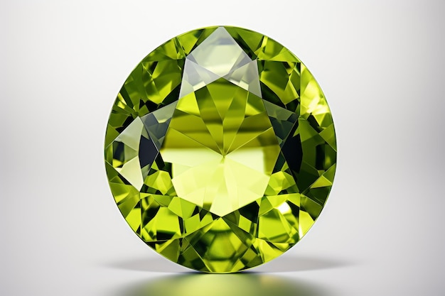 Diamant vert éthéré rayonnant sur une toile blanche sur une surface blanche ou transparente PNG Arrière-plan transparent
