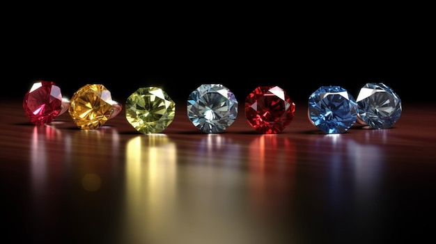 Photo des diamants de différentes couleurs