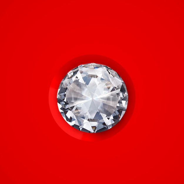 Diamants éblouissants sur fond rouge