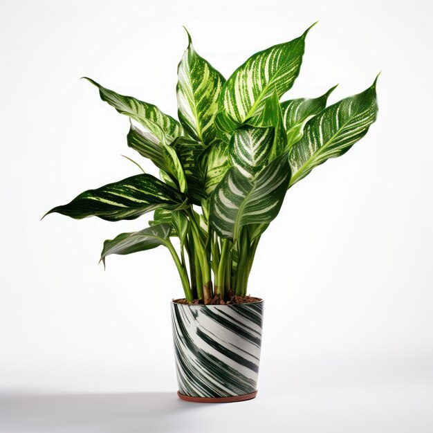 Dieffenbachia Dumb Cane Studio Shot isolé sur fond clair IA générative