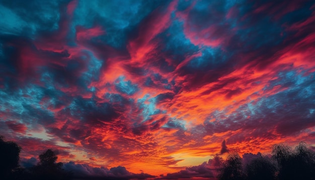 Dieu beauté dans la nature un coucher de soleil majestueux généré par l'IA