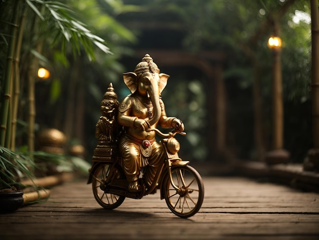 Dieu hindou Ganesha sur fond flou bokeh Ganesha Idol