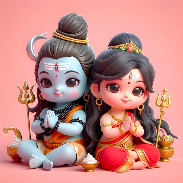 Le dieu hindou Shiva et Parvati