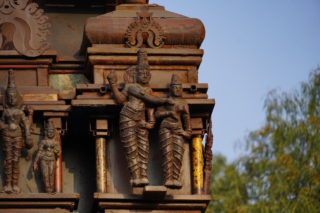 Dieux sur Temple Meenakshi ou Temple MinakshiSundareshwara Madurai Tamil Nadu Inde du Sud