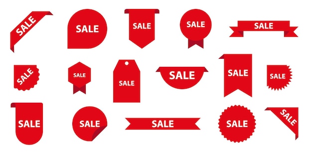 Différent ensemble d'icônes d'étiquette de vente