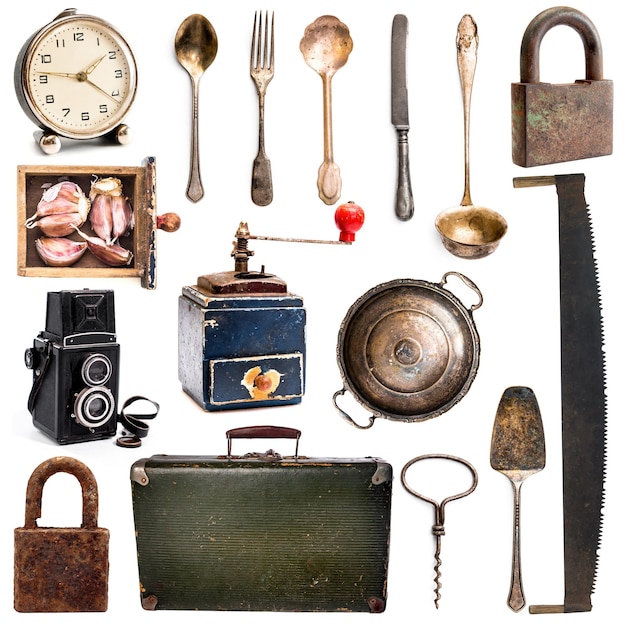 Photo différentes antiquités appareils électroménagers