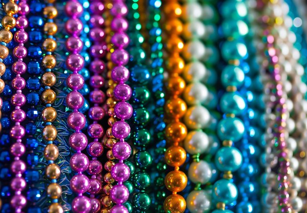 Différentes couleurs de perles collier de près arrière-plan