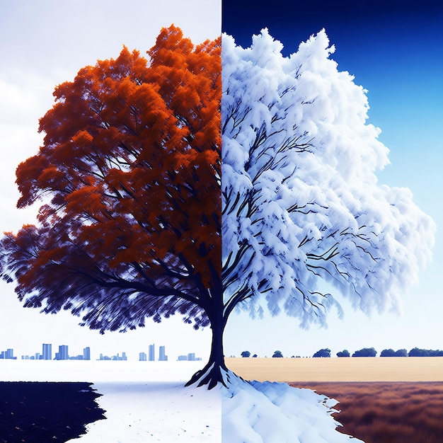 Différentes images d'arbres Generative Ai