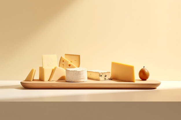 Différentes saveurs de fromage sur un plateau