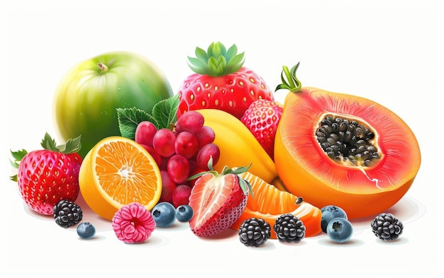 Différentes sortes de fruits délicieux