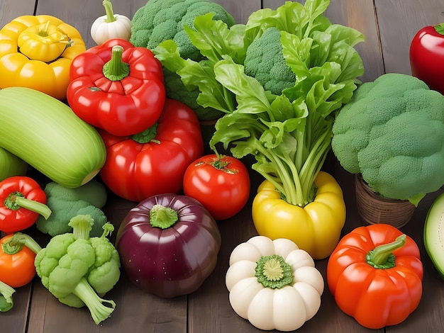 Différentes sortes de légumes sur une table