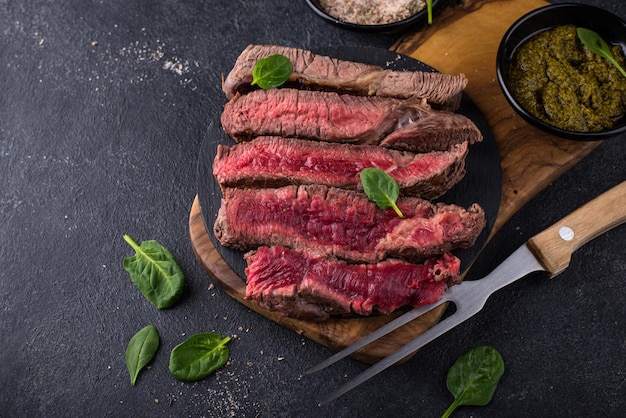 Différents degrés de torréfaction du steak