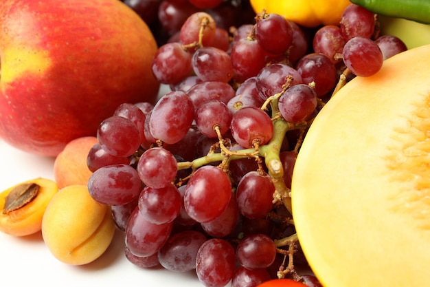 Différents légumes et fruits frais, gros plan