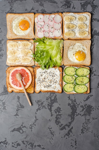 Différents toasts