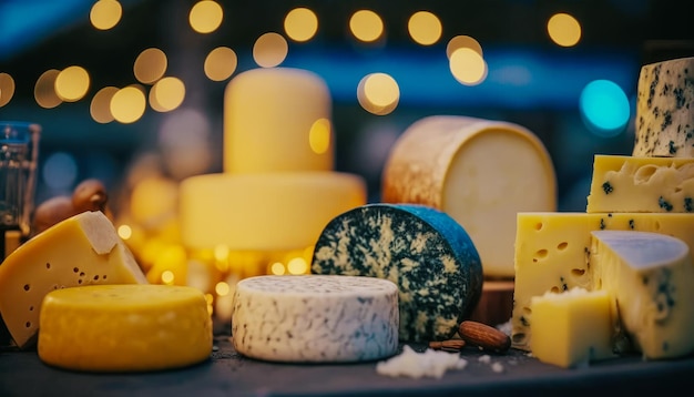 Différents types de fromage sont affichés sur la table Generative AI