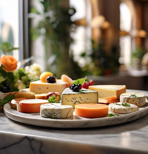 Photo différents types de fromages génératifs