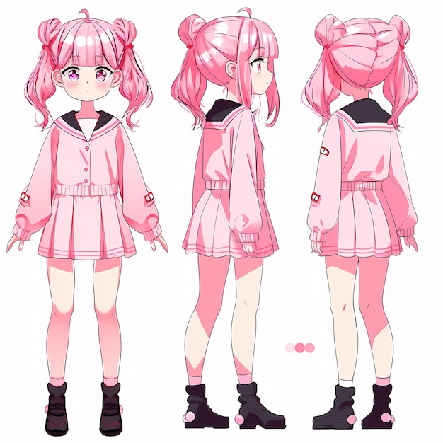 Digital Anime Girl Concept Art Fashion Des personnages enchanteurs et des designs captivants prennent vie