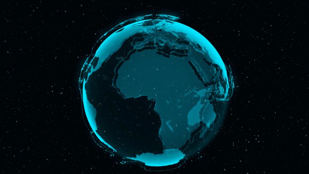 Digital Earth montre le concept de réseau mondial