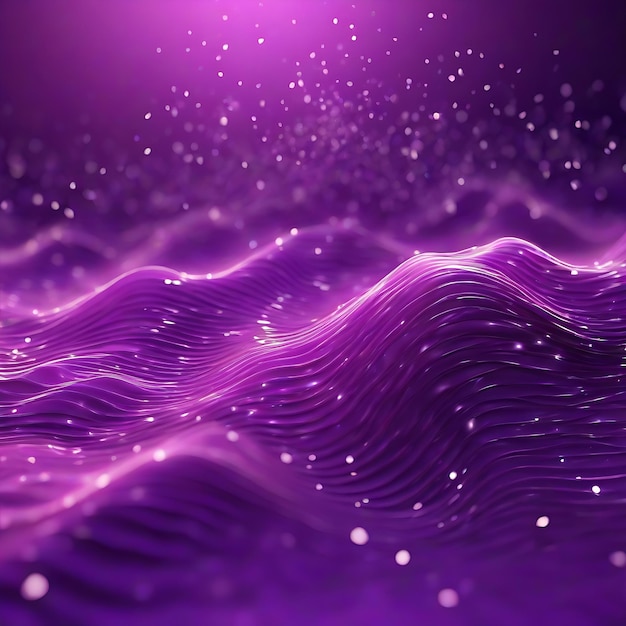 Digital_purple_particles_wave_and_light_abstract_background AI Génératif