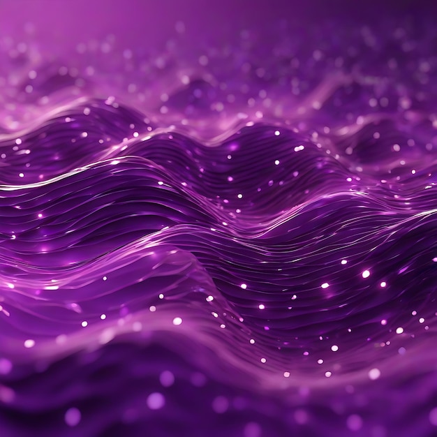 Digital_purple_particles_wave_and_light_abstract_background AI Génératif