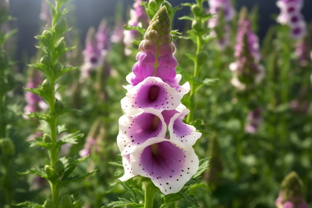 Digitale violette et blanche Digitalis purpurea