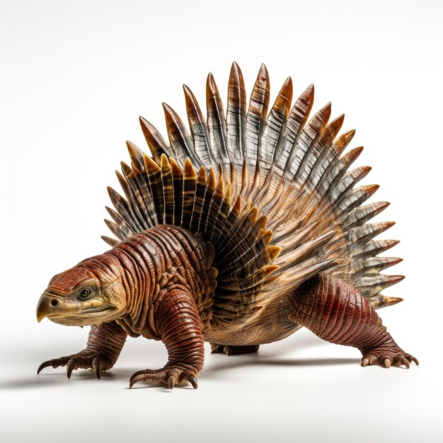 Dimetrodon isolé sur fond blanc IA générative