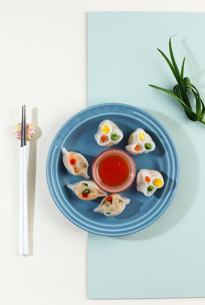 Dimsum à la hongkongaise avec crevettes et légumes