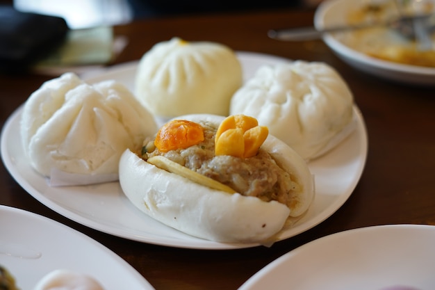 Photo dimsum ou salapao, un menu chinois traditionnel.