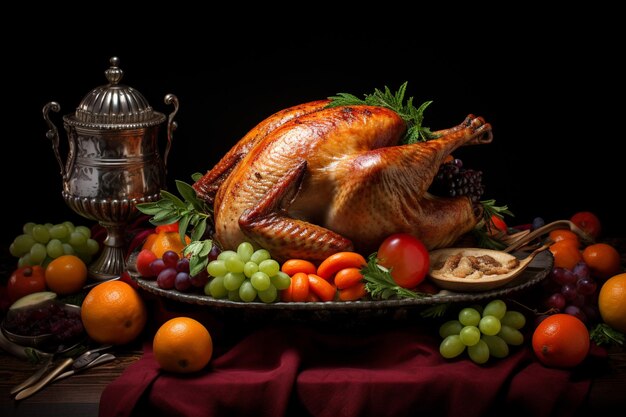 Photo la dinde est la pièce maîtresse de la plupart des fêtes de thanksgiving.