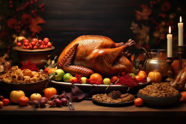 Photo la dinde est la pièce maîtresse de la plupart des fêtes de thanksgiving.