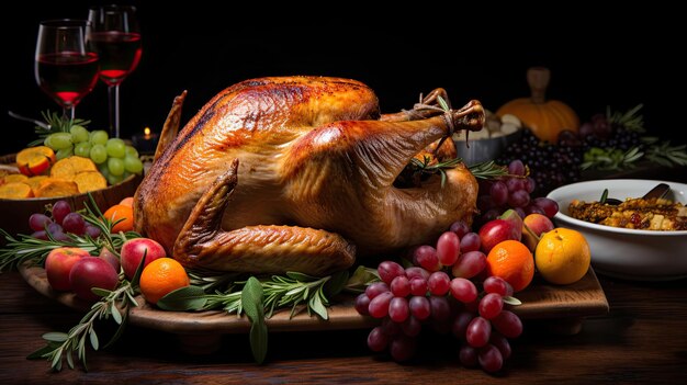 La dinde farcie avec de la citrouille pour les fêtes de Thanksgiving