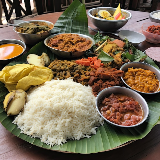 Dîner au Sri Lanka dans un café cuisine locale orientale générative ai