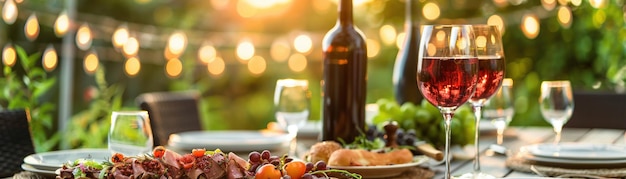 Un dîner d'été en plein air avec des amis