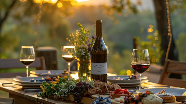 Un dîner d'été en plein air avec des amis