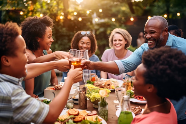 dîner en famille dans un restaurant