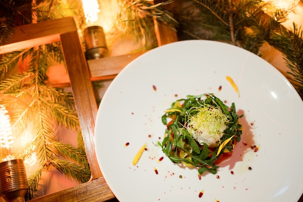 Dîner de fête végétarien menu du nouvel an