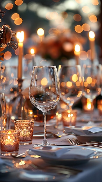 Photo dîner de gala d'entreprise élégant dans une grande salle de bal