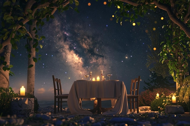 Un dîner romantique sous les étoiles