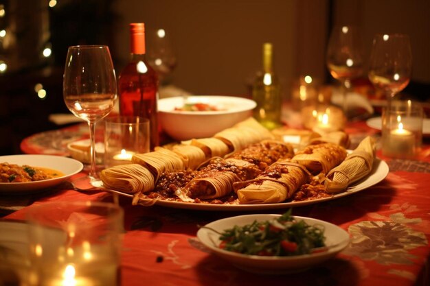 Dîner de Tamale au style mexicain