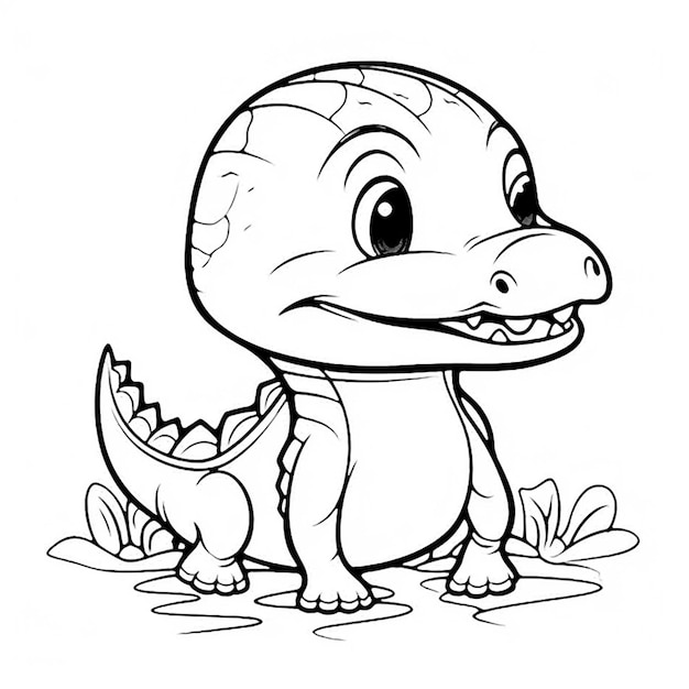Photo un dinosaure de dessin animé avec un grand sourire sur son visage
