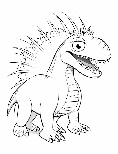 un dinosaure de dessin animé avec un grand visage denté et un grand sourire génératif ai