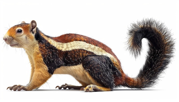 un dinosaure à queue noire marche sur une surface blanche