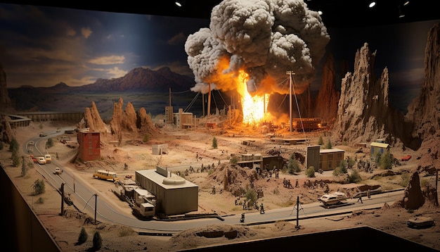 Diorama de la configuration de la bombe nucléaire de Robert Oppenheimer