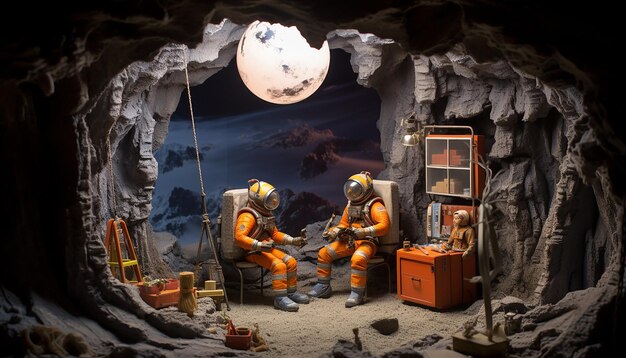 Photo un diorama perdu dans l'espace