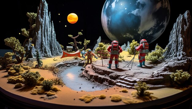 Photo un diorama perdu dans l'espace